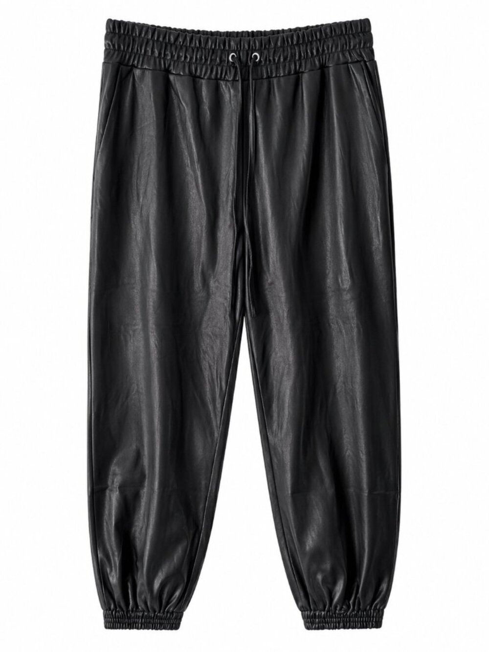 Mango Faux Leather Black Jogger Pants (Size S)